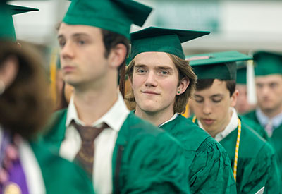 Male Student In Line At Graduation