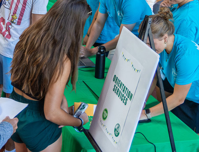 Orientation check-in