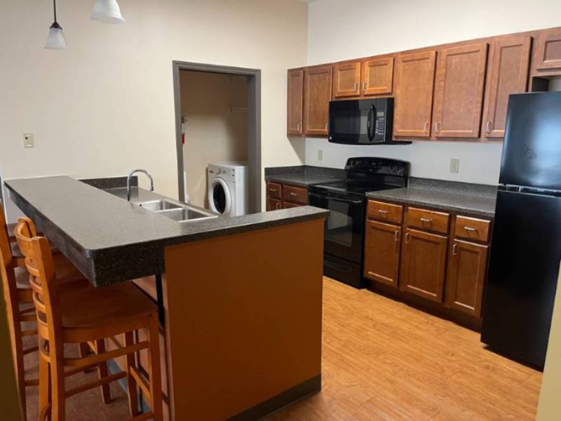 Showing the kitchen inside the Gates building for Illinois Wesleyan University