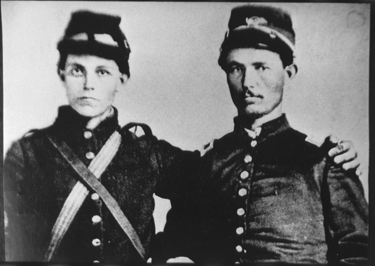 Joseph and George Fifer in military uniforms