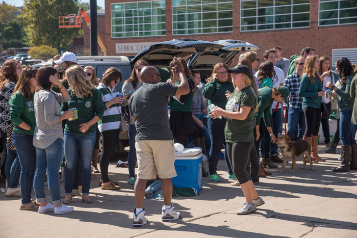 The parking lot of the Shirk Center has been the site of the University’s Homecoming tailgate party for decades.