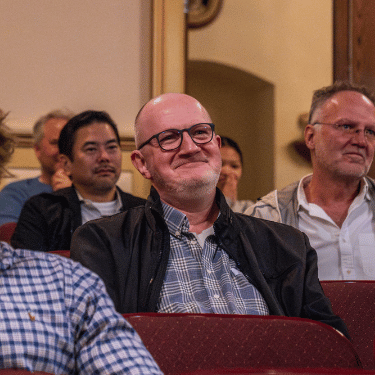 2026 Kemp Award Winner Edgar Lehr in the audience at Westbrook Auditorium
