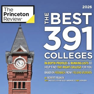 Cover of The Princeton Review "The Best 391 Colleges" 2026