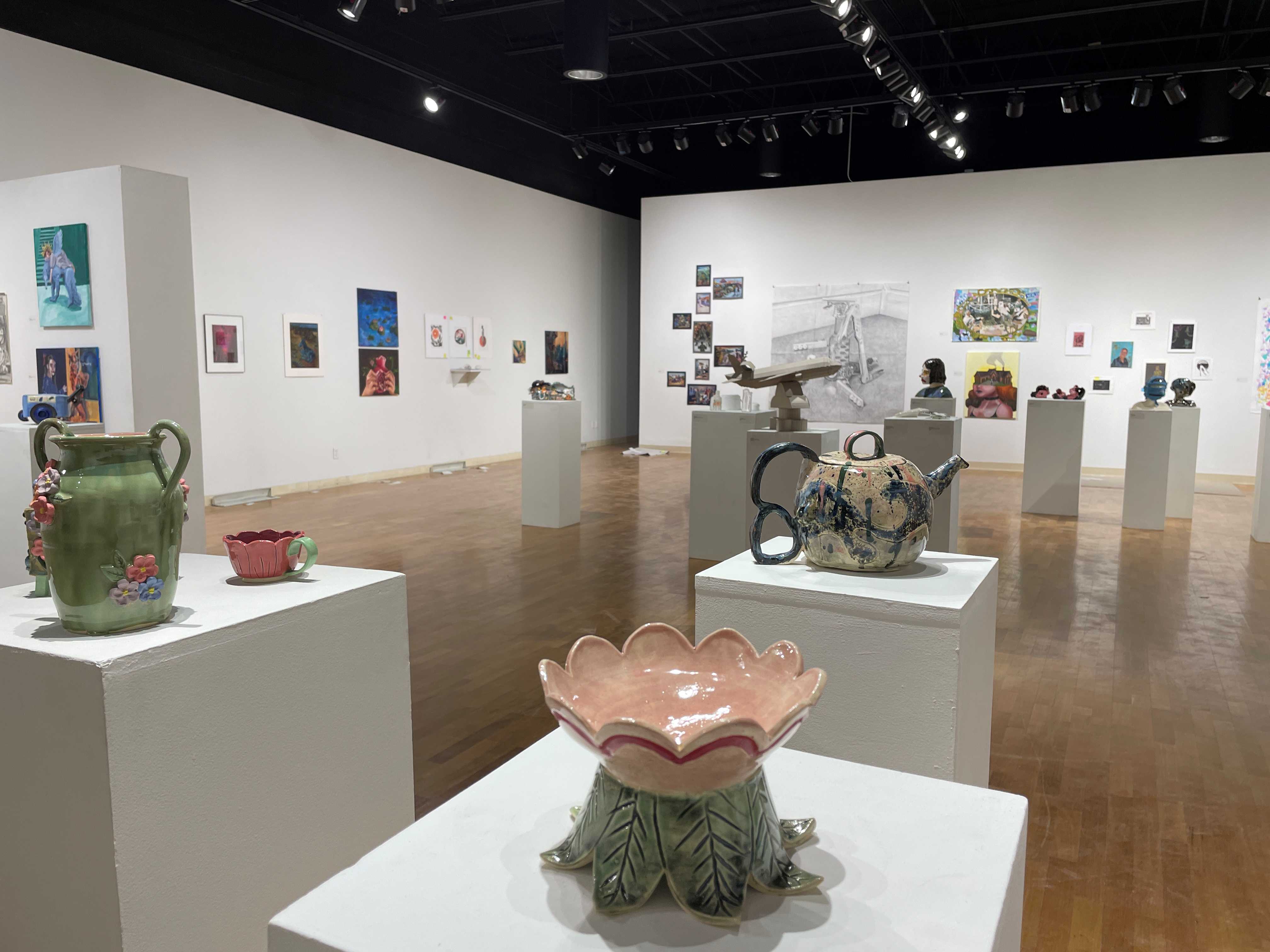 2026 student art exhibit in the Merwin and Wakeley Galleries