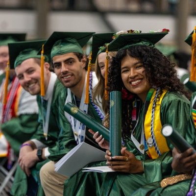Students at IWU commencement