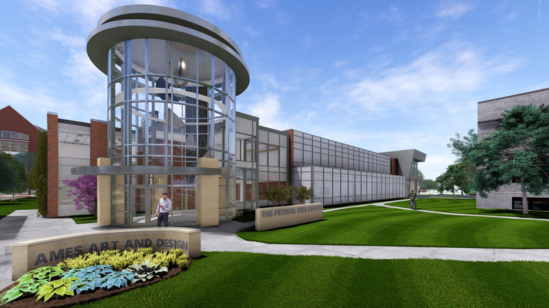 Exterior rendering from northeast perspective