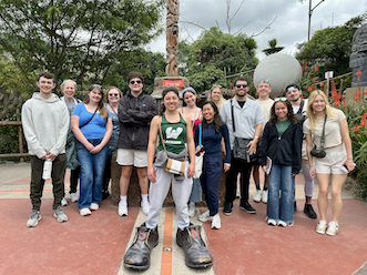 IWU class' group photo at the Earth's equator.